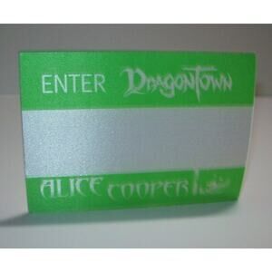 Alice Cooper Backstage Pass Enter Dragontown Tour Hard Rock Music Gift Green